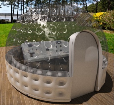 Inflatable Hot Tub Spa Solar Dome Cover Tent Structure W ...