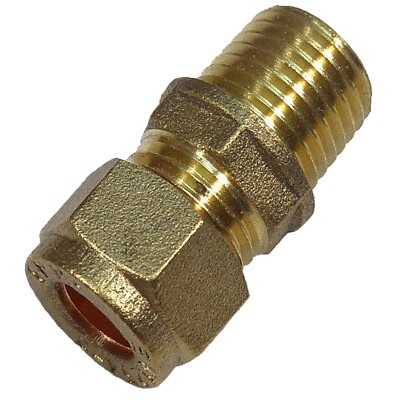 MESSING 8mm KOMPRESSION auf 1/4 ZOLL BSP AUSSENVERSCHRAUBUNG ROHRADAPTER PARALLELGEWINDE