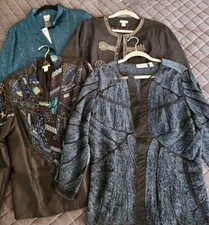 Lot of 4 Chico s Blazer Jackets Women s Size 2 Colorful Print