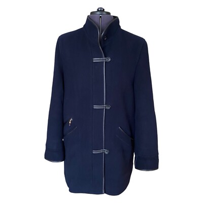 British Classics for WALBUSCH Coat Navy Blue Wool Blend Ladies UK 14