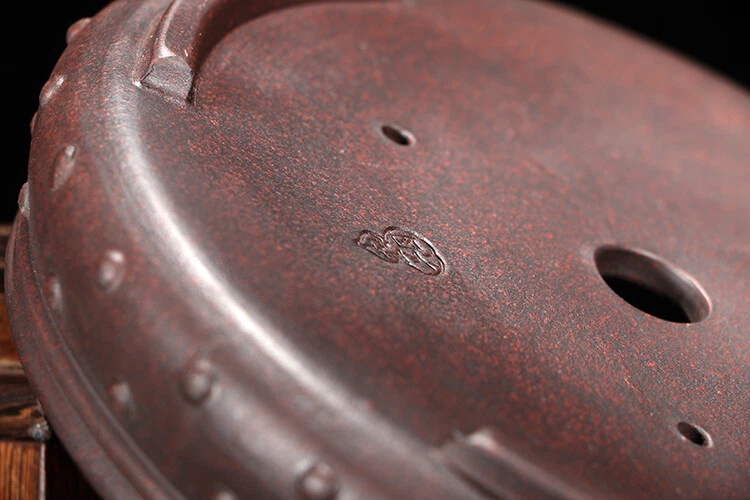 6.5in Chinese Zisha Handmate Drum Nail Round Potted Plant Bonsai Clay Flower Pot - Image 4 of 4