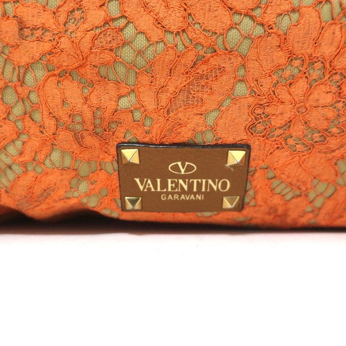 Valentino Glam Reversible Lace Tote Orange/Tan Large Crossbody Shoulder Bag - Bild 6 von 14