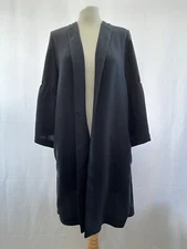 Women's H&M Navy Bell Sleeve Mid-Length Jacket S/M