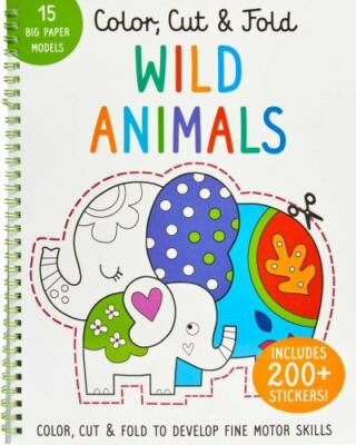 Color, Cut, and Fold: Wild Animals: (Lions, Tigers, Elephants, ...  (paperback)