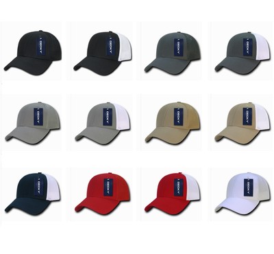 Decky Plain Solid Blank Low Crown Cotton Mesh 6 Panel Baseball Golf Ball Hat Cap