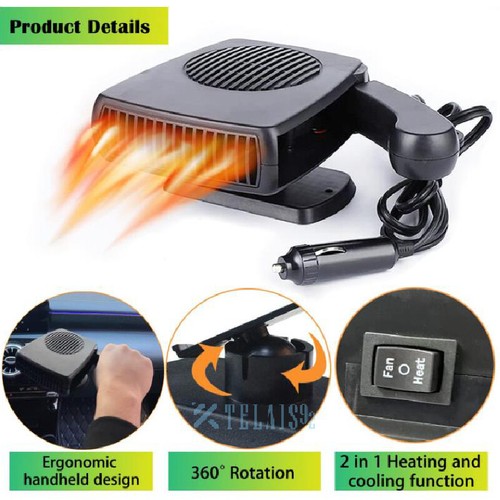 Electric Car Heater 3 Hole 12V DC Heating Fan Defogger Defroster Demister 800W - Picture 5 of 72