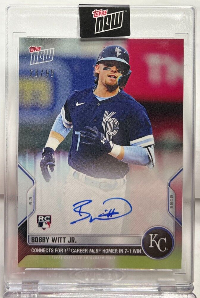 Bobby Witt Jr. 5/3/2022 Topps Now 1st MLB HR Autograph Auto RC #d 
