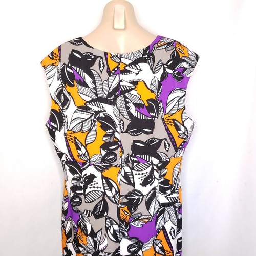 Voir Voir mehrfarbig Sommer Büro Karriere Kleid schwarz lila orange Größe 16 - Bild 5 von 8