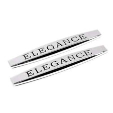New 2pc Metal Chrome Elegance Letter Emblem Car Auto Fender Badge Decal Stickers