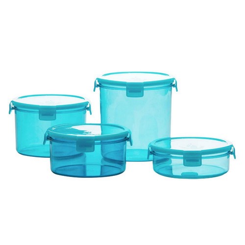 Food Containers Clip Lock Plastic Airtight Storage Lunch Boxes Kitchen Round - Picture 66 of 78