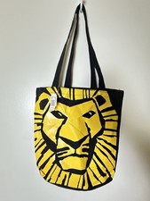 Disney The Lion King Broadway Musical Canvas Simba Tote Book Bag Black Graphic