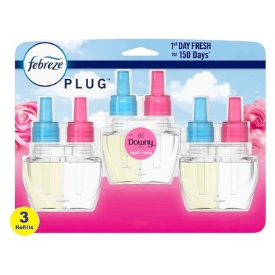 Febreze PLUG Air Freshener Refills 0.87 oz   Downy April Fresh Odor-Fighting Oil