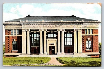Postcard ME Coram Library Bates College Lewiston Maine 2AZ10