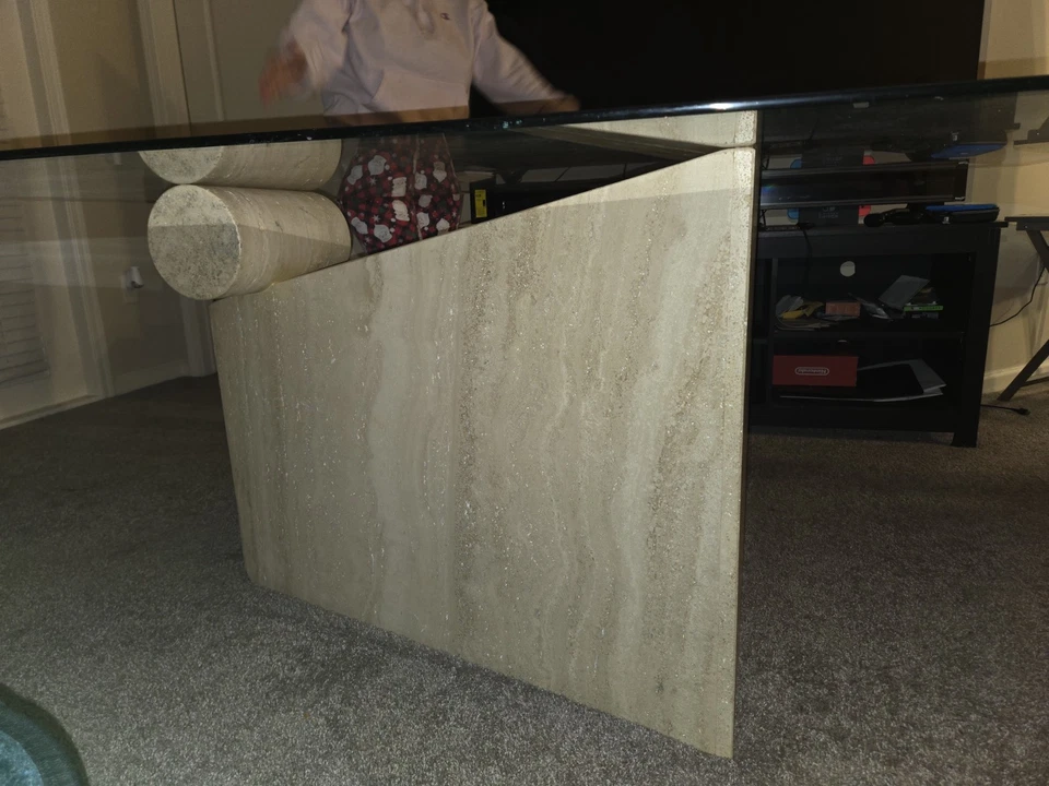 Consola de mármol travertino estilo Roche Bobois años 80 Italia - negociable  Foto 2 de 2