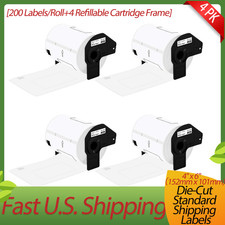 4 Roll DK-1241 DK1241 Die-Cut Address Labels 102mm x 152mm for Brother QL-1050