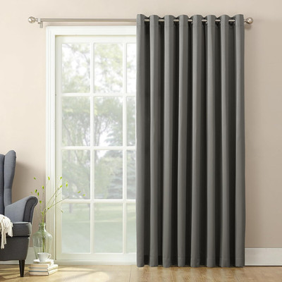 Sun Zero Barrow Energy Efficient Grommet Sliding Patio Door Curtain Panel, 100''