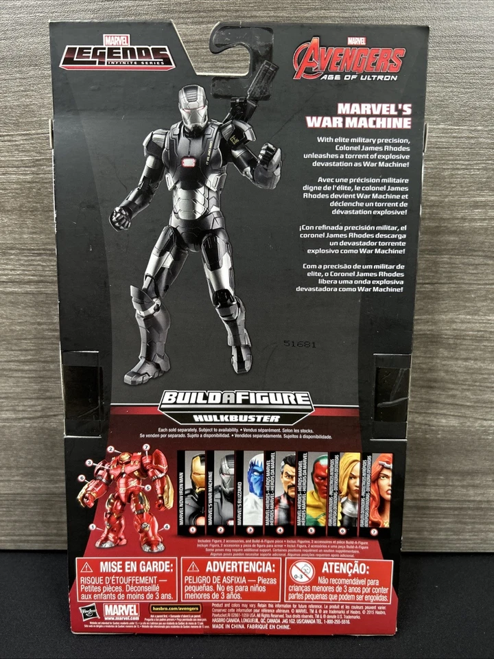 Hasbro Marvel Legends MARVEL'S WAR MACHINE Serie Infinita Hulkbuster Head Build Foto 2 de 4