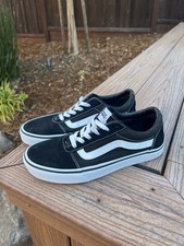 VANS Ward Women's Sneakers Size 8.5 Black/White, Canvas, Low Top