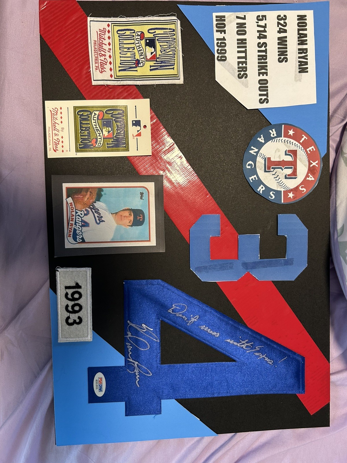 Nolan Ryan Signed Texas Rangers Patch Autograph PSA/DNA Certified HOF 34