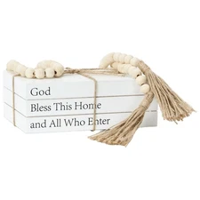 Decorative Books for Home Decor, White Faux Books for Decoration, Rustic Farm...