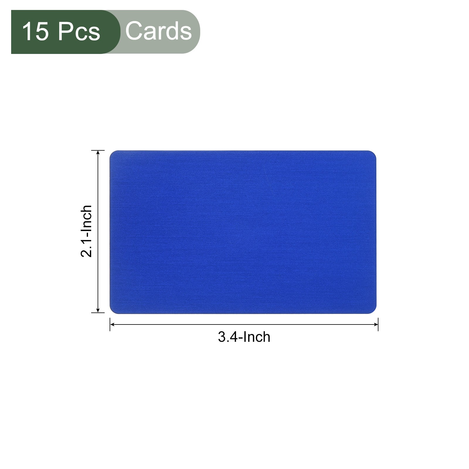 15 Pcs Anodized Aluminum Business Card Blue 86 x 54 x 0.8mm