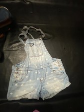 LEI Solange Daisy Print Vintage Y2K Overall Shorts Juniors size Large
