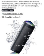 Bluetooth Speaker with HD Sound, Portable Wireless, IPX5 Waterproof, up to 20H P