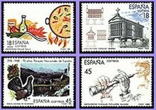 España 1988 Edifil 2935/8 Sellos ** Turismo Gastronomía Paella Valenciana Horreo