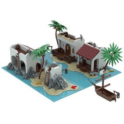 Mocs Bricks Sets  Small Imperial Town for Pirates Series Building Toys 1375 Part