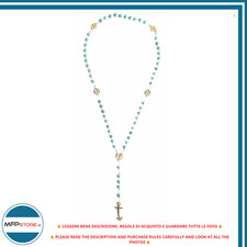 Halskette Rosenkranz Türkis Jubiläum 2025 IN Metall Und Steine Türkis