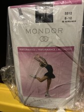 Mondor Tights Size 8-10 52 Black Noir Nylon Tights 3312 Footless Ice Skating  