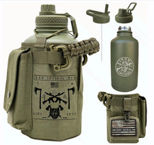 Battle Bottle 64 oz Insulated Water Bottle with Sleeve Paracord Handle