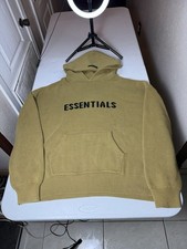Essentials Fear of God Knit Hoodie Pullover Sweater Amber Oversized Style XXL