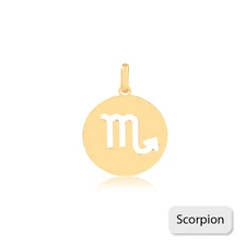 Scorpio Zodiac Sign 14k Solid Gold Medal charm for Chain for Women and Men