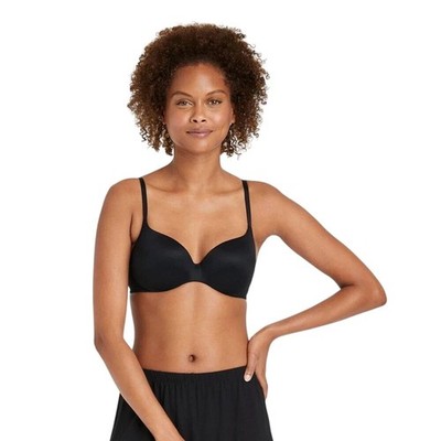Auden Women's Luxury Collection Black Embedded Wire T-Shirt Bra Size 36A