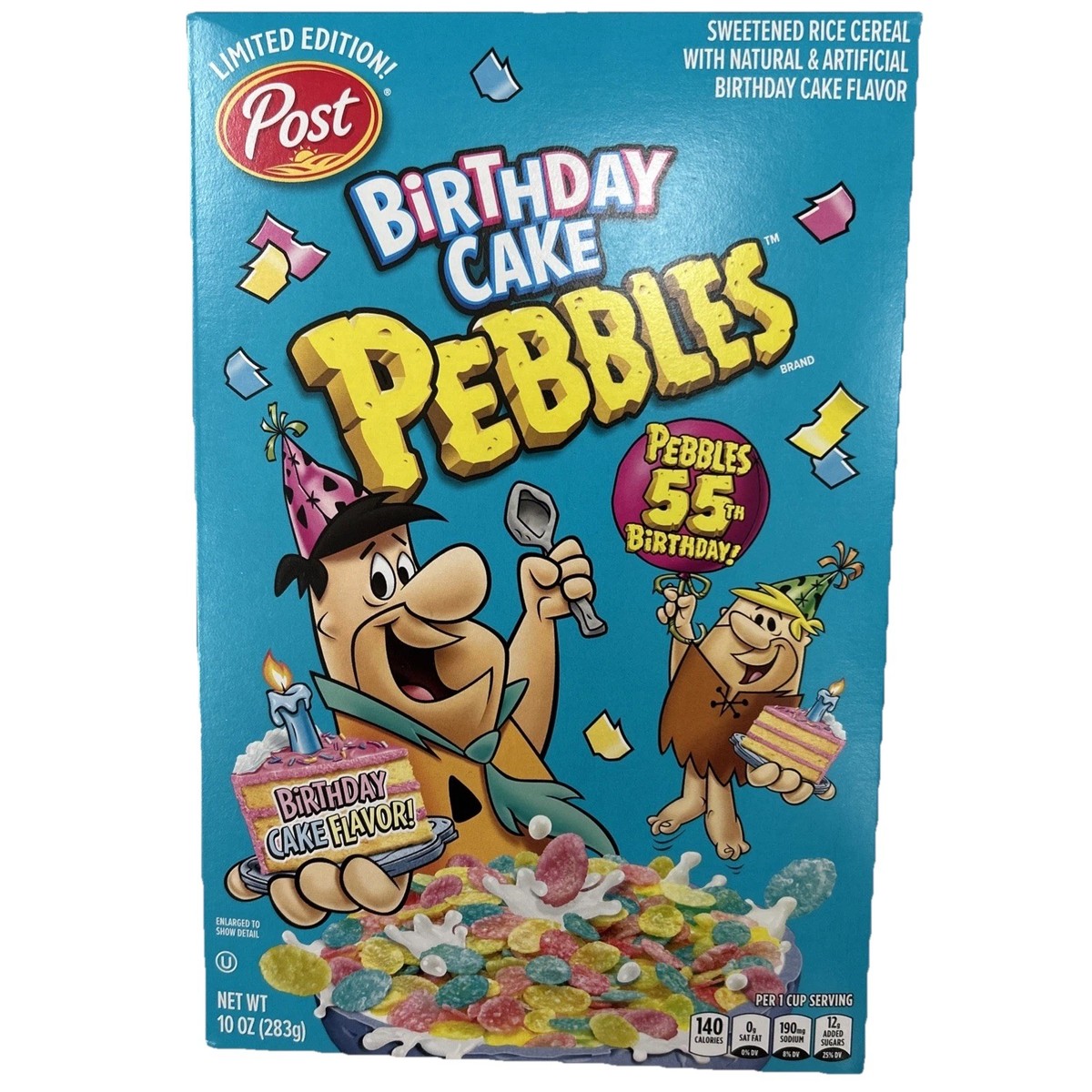 NEW Post Birthday Cake Pebbles LIMITED EDITION 55TH BIRTHDAY