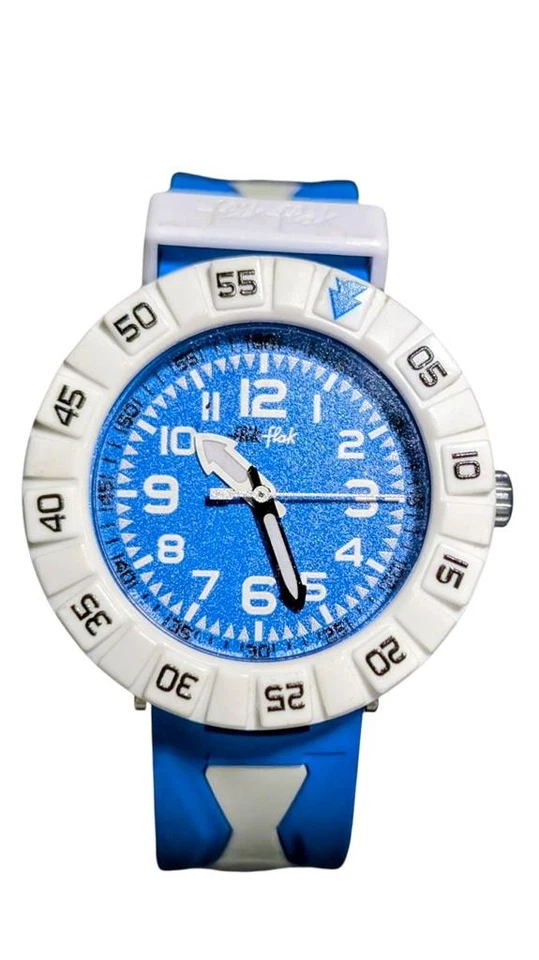 Flik Flak Blubia ZFCSP026 Sport Watch Blue White Silicone Strap Swiss Swatch - Image 2 of 4
