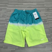 Nike Swim Trunks Ocean Volley Mens S 9  NESSF547 Teal Volt Boxer Brief-Liner 70