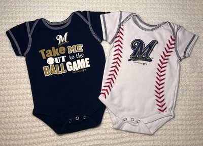 Milwaukee Brewers 6-9M One Piece Bodysuits by Team Athletics