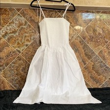 ROMANTIC MINIMALISM | ASTR the Label Smocked Midi Sundress - Crisp White XS