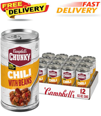 Campbell s Chunky Chili With Beans, 16.5 oz Can (12 Pack)