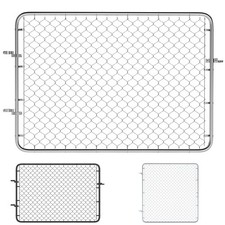 Outsunny Chain Link Fence Gate, Galvanized Steel Garden Gate