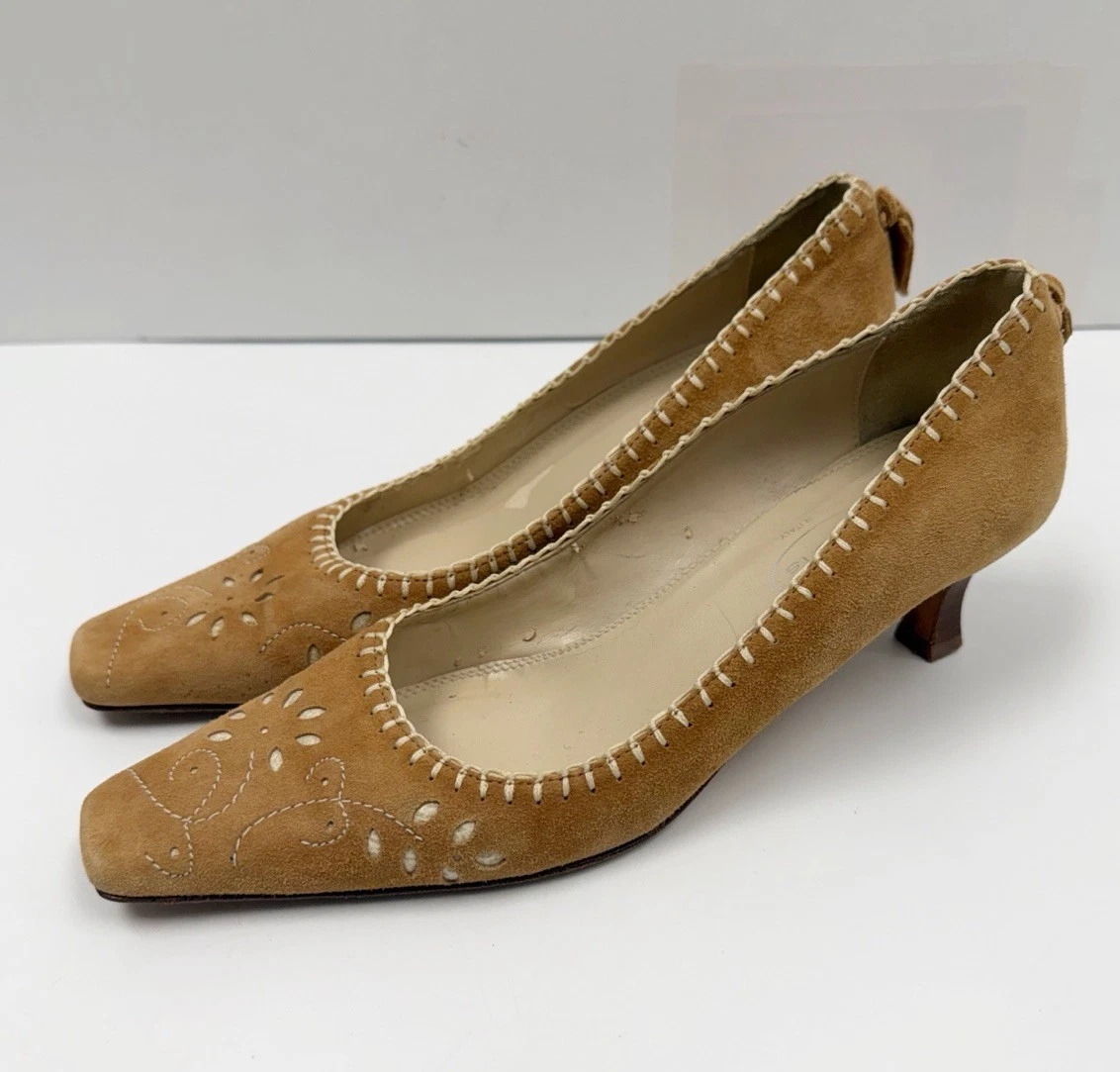 Talbots Women Talbots Brown Suede Square Toe Wedges (Size 8.5M) main image 0