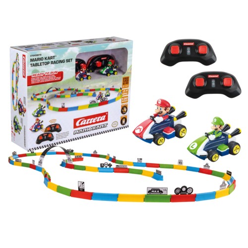 Circuit Mario Kart Tabletop Racing Set 2,4GHz avec figurines Mario et Luigi