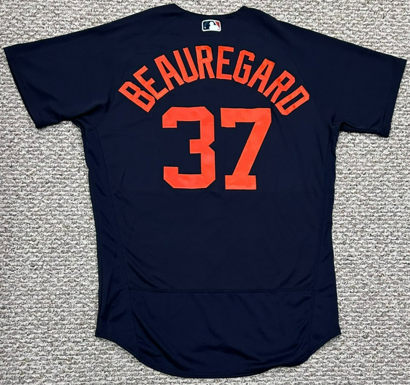 BEAUREGARD size 46 #37 2023 DETROIT TIGERS GAME JERSEY ISSUED UN USED ROAD NAVY