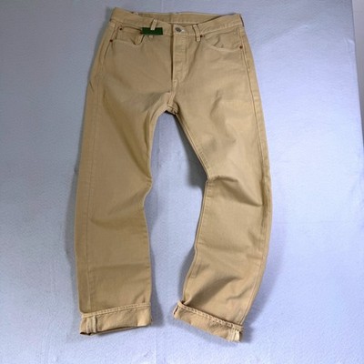 NEW Sid Mashburn Garment Dyed Levi's 501 Jeans 32x32 Straw Ecru Mens Rare NWT