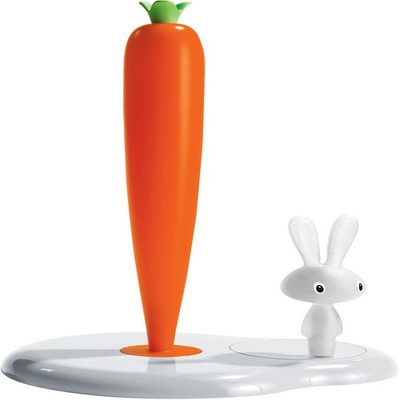 Alessi Asg42/H W Bunny Carrot Kitchen Roll Hold White