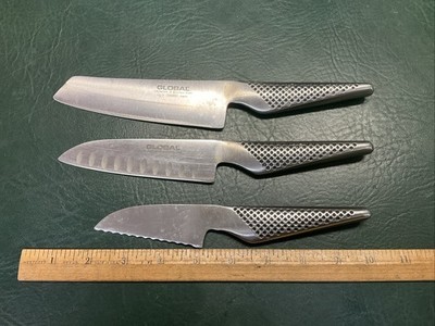 Set of 3 Global CROMOVA 18 Stainless Yoshikin Knives ~ Knife GS-9 GS-5 GS-37