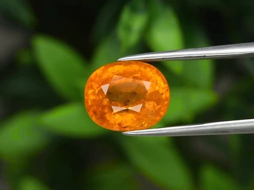 π 4.19ct 9.5x7.8mm Oval Natural Fanta Orange Spessartite Garnet - Nigeria Gem - Video 1 of 1