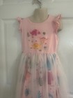 Girls Size 7-8 Pink Dinosaurs Pattern Sleeveless Dress With Net Overlay — photo 2